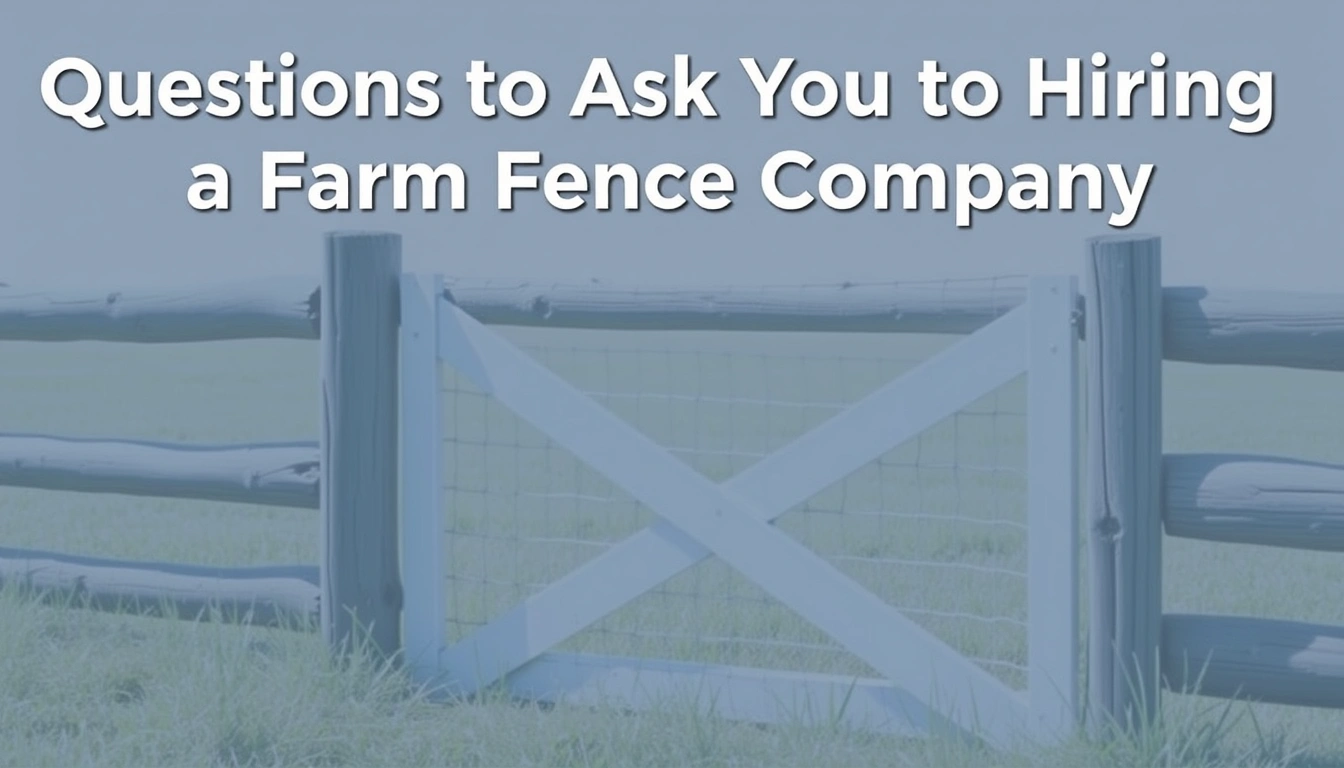 Questions to Ask Before Hiring a Farm Fence Company Questions to Ask Before Hiring a Farm Fence Company